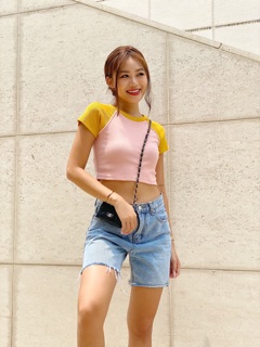 Áo Croptop Raglan Basic ( Ảnh Thật )