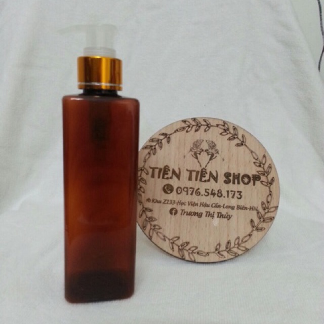 Chai vuông đầu bơm 250ml M12