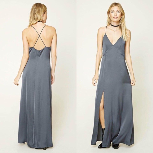 Đầm f21 lụa 2 dây cực đẹp size S new tag.