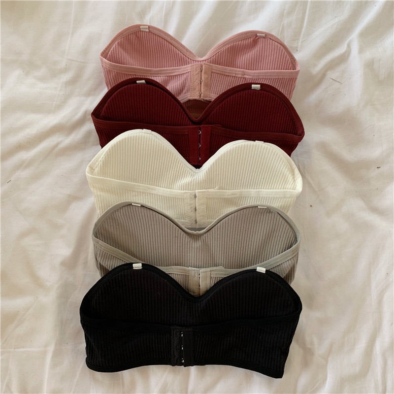 SUXI Áo ngực không dây màu trơn kiểu Hàn Quốc