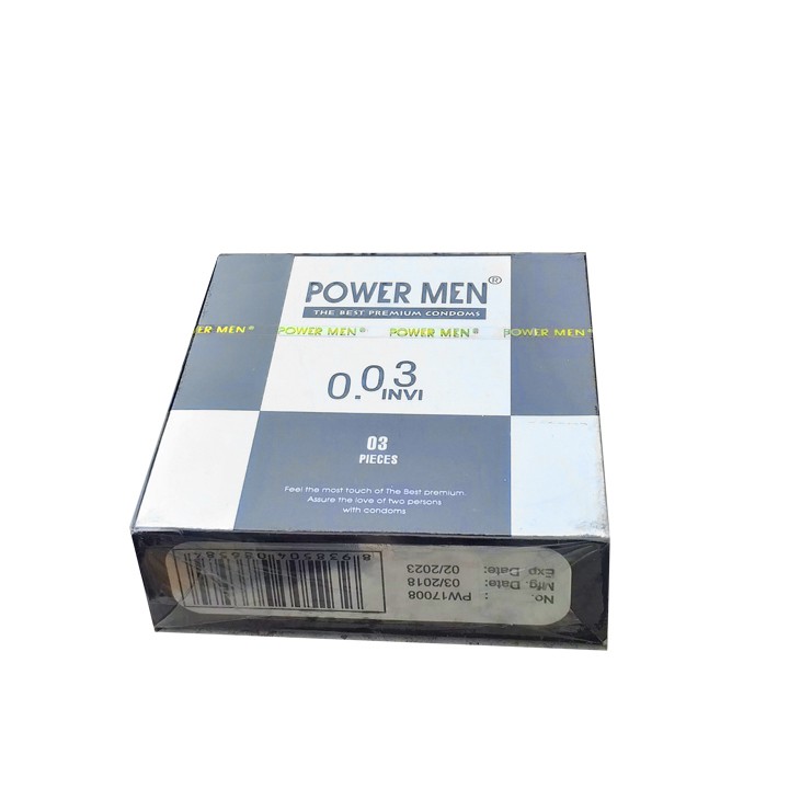 Hộp 3 Bao cao su Điệp viên siêu mỏng Powermen INVI 0.03 (SSI3)