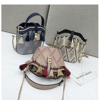 Ảnh thật khách chụp - túi thổ cẩm boho - túi thổ cẩm boho dây đeo chéo