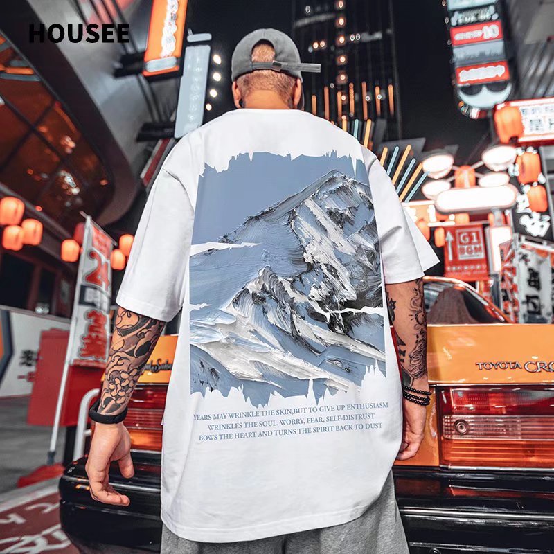 Áo Thun Tay Ngắn Dáng Rộng In Chữ Phong Cách Hip Hop Đường Phố Hàn Quốc Thời Trang Mùa Hè Cho Nam Cỡ M-8XL