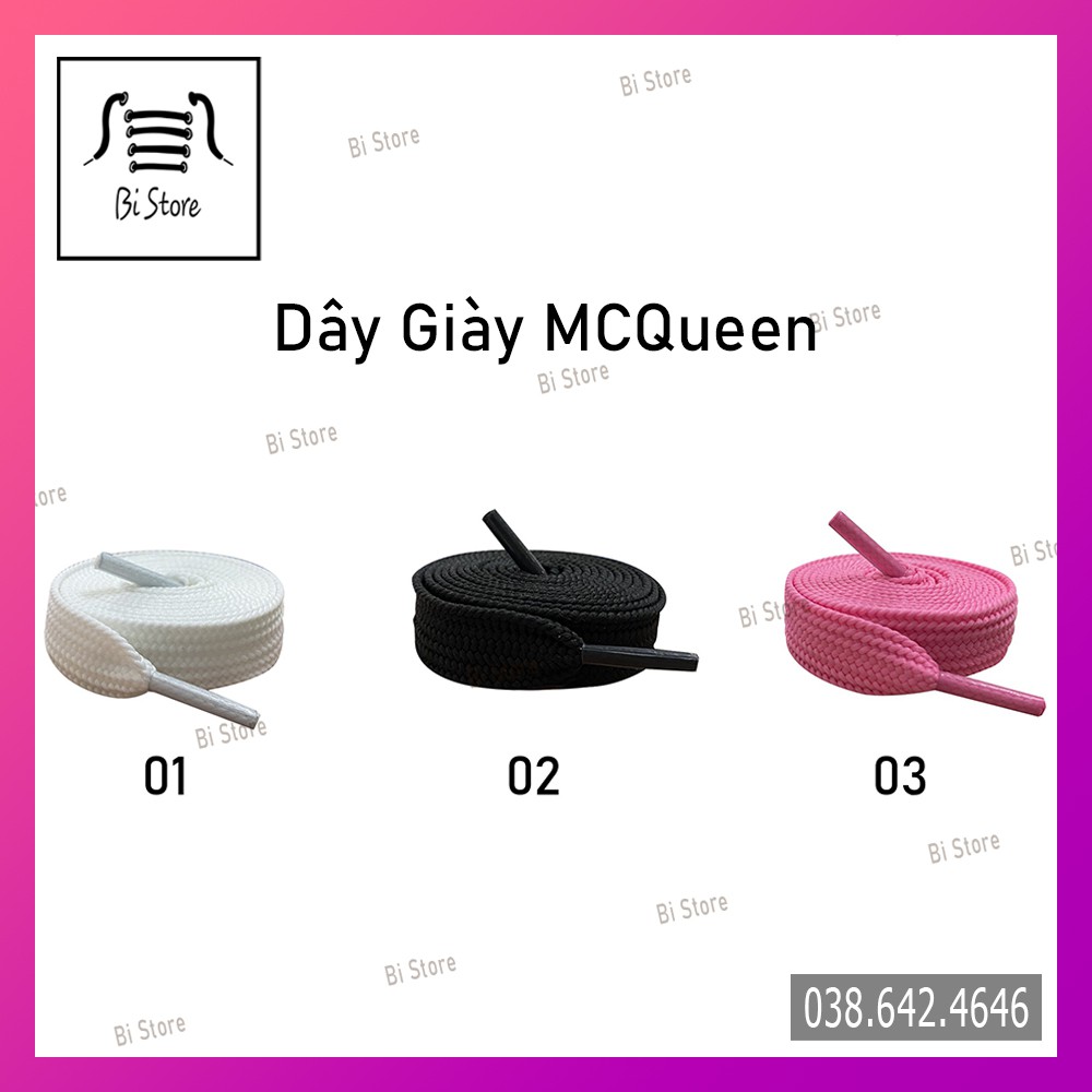 [𝗕𝗮́𝗻 𝘁𝗵𝗲𝗼 𝗰𝗮̣̆𝗽] Dây giày MC Queen bản to rộng 1,5cm  [ảnh chụp thật, hàng có sẵn]