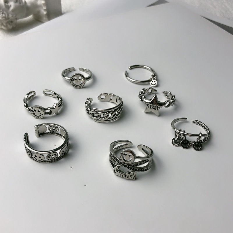 Nhẫn hở 2 lớp hình mặt cười xinh xắn