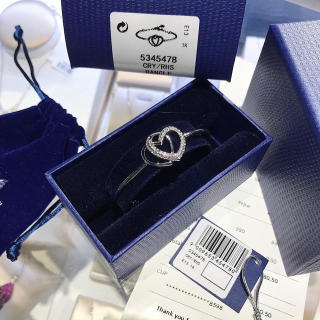 ⛔️ Vòng_tay_swarovski_double_heart_bangle⛔️
