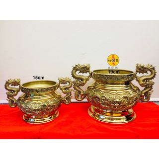 Lư Hương Tay Rồng 19cm - Vật Phẩm Đồng Thờ Cúng Vĩnh Tiến Chất Lượng Cao
