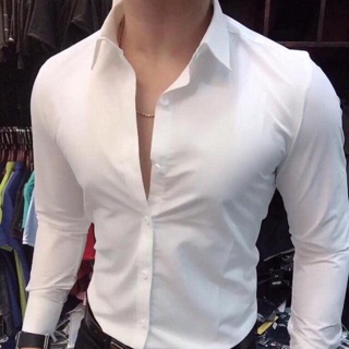Áo sơ mi nam dài tay Hàn Quốc vải lụa thái chống nhăn cao cấp.