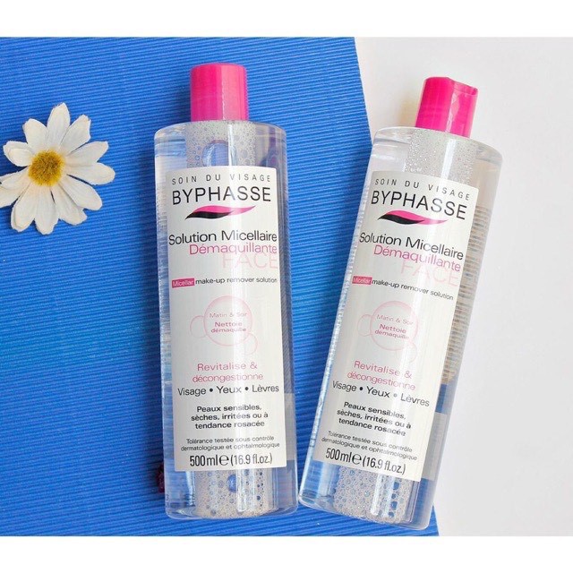 Nước tẩy trang Byphasse Micellar Make-up Remover Solution Micellaire Pure Skin Than Hoạt Tính 500ml chính hãng