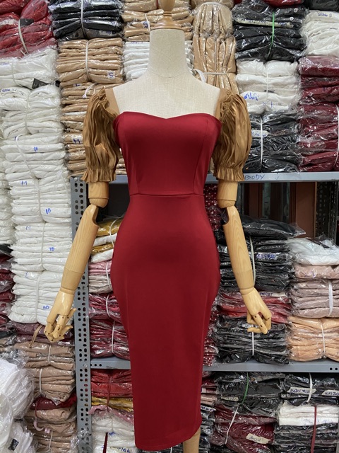 Đầm dự tiệc ôm body umi phối voan tơ xịn