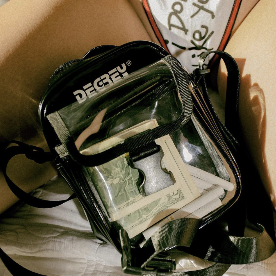 Túi đeo chéo uinsex dạ quang bảy màu GREY