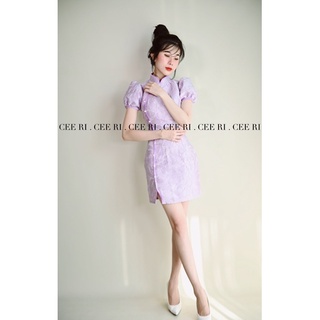 ( ẢNH THẬT - CEERI  ) Váy sườn xám gấm cao cấp