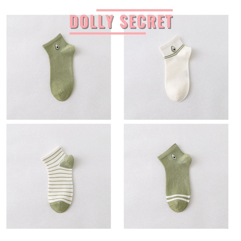 Tất cổ ngắn chất len đẹp hình gấu đáng yêu phong cách Vintage Hàn Quốc cho nữ DOLLY SECRET T06