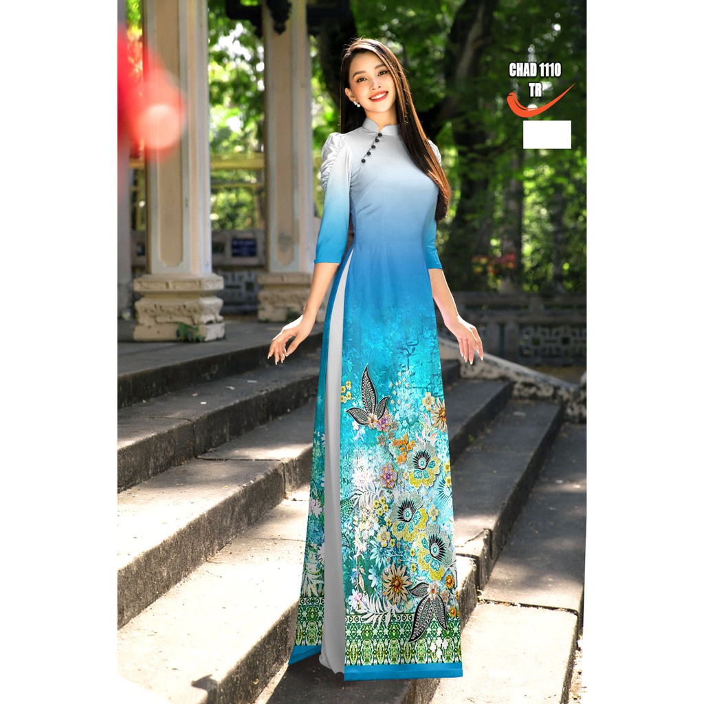 Vải áo dài lụa in 3D mã CHAD-1110-TR