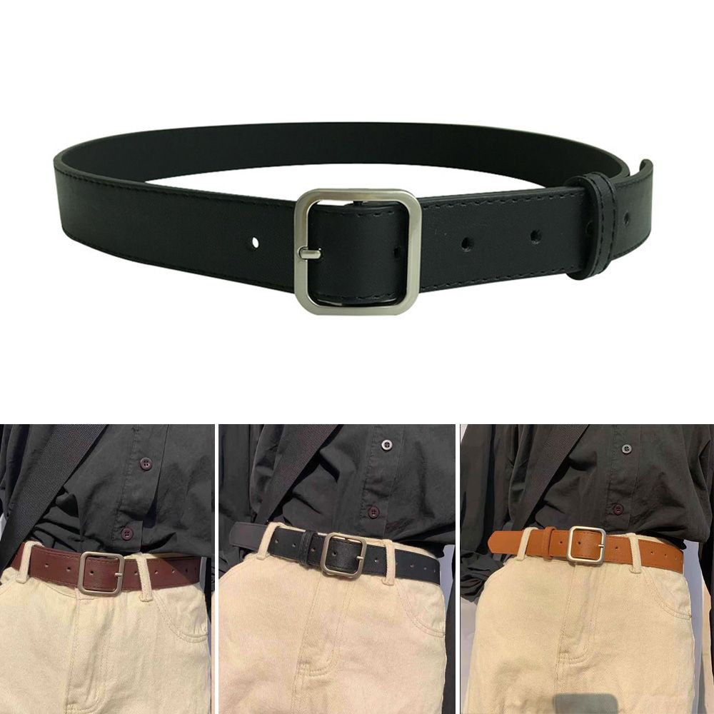 Okdeals Thắt Lưng Da PU Khóa Vuông Nhiều Màu Sắc Phong Cách Vintage Sang Trọng Dành Cho Nữ