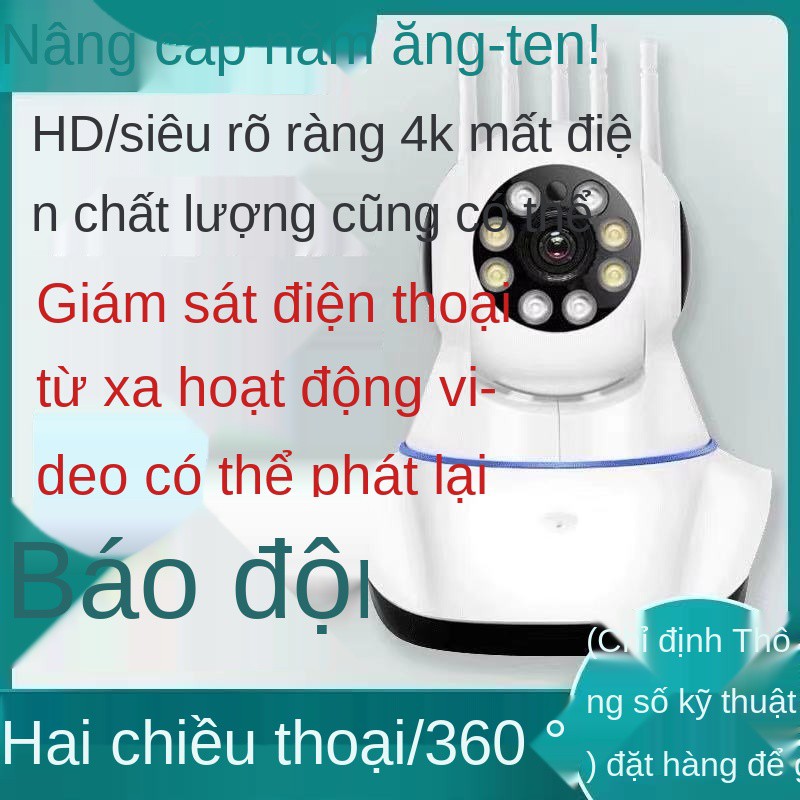 ۞Màn hình không dây nhà quay 360 độ giám sát wifi điện thoại di động từ xa camera quan sát ban đêm trong nhà và ngoài tr