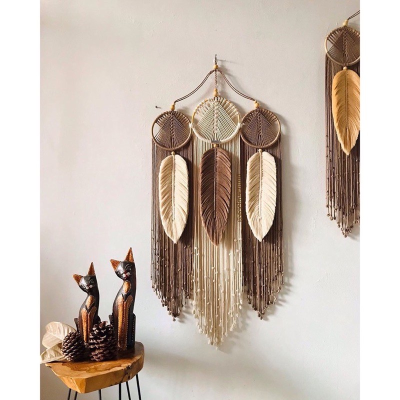 Dreamcatcher macrame lá treo tường trang trí 60x130cm