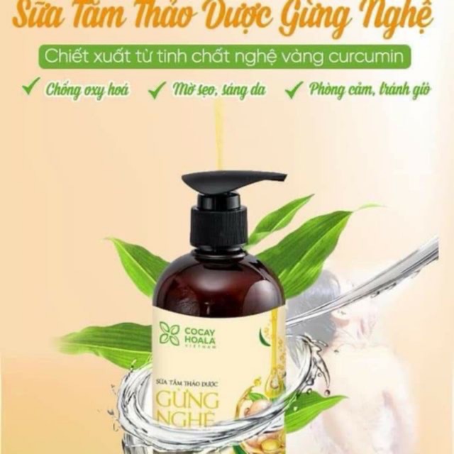 SỮA TẮM THẢO DƯỢC GỪNG NGHỆ 300ML COCAYHOALA