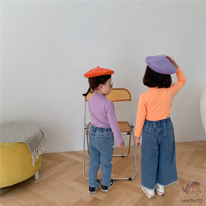 Áo thun bé gái tay dài in hình hoạt hình đơn giản dễ thương