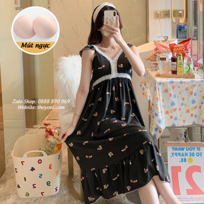 Váy midi mặc nhà có đệm ngực siêu đẹp & mềm mịn | BigBuy360 - bigbuy360.vn