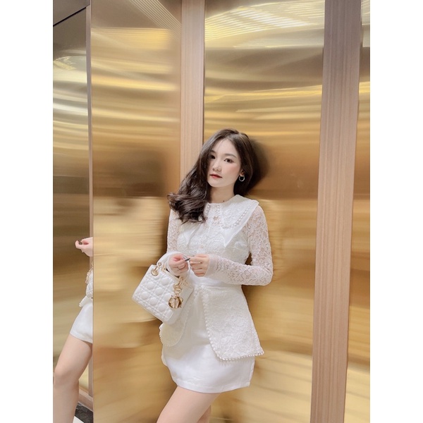 Set áo ren kèm chân váy