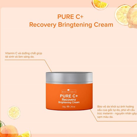 Kem dưỡng trắng da MediskinByC Pure C+ Recovery Brightening Cream 50ml