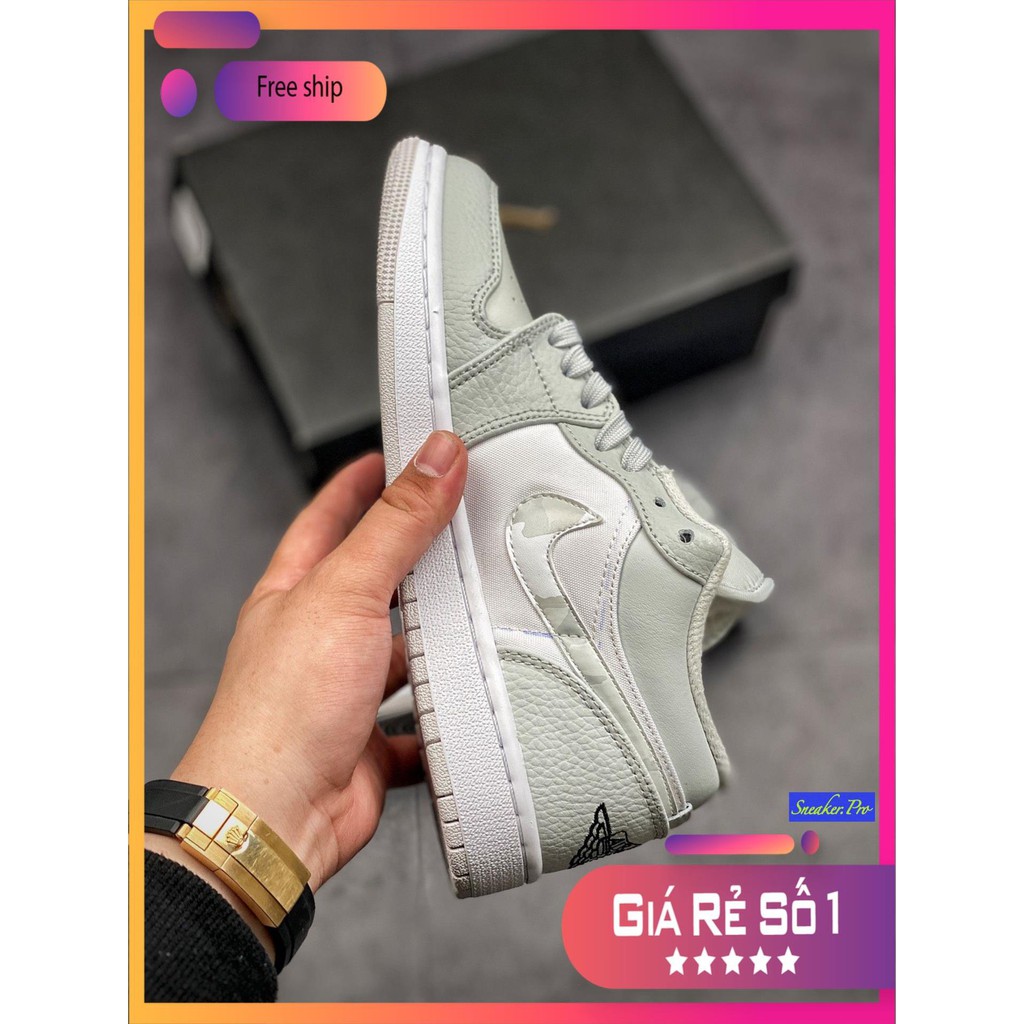 Giày nam nữ Air Jordan 1 Low White Camo, Giày jordan cổ thấp siêu đẹp, giá yêu thương dành cho học sinh, sinh viên