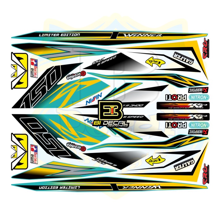 ( Quí khách vui lòng mang ra tiệm cho thợ dán ) Tem winner Repsol trắng