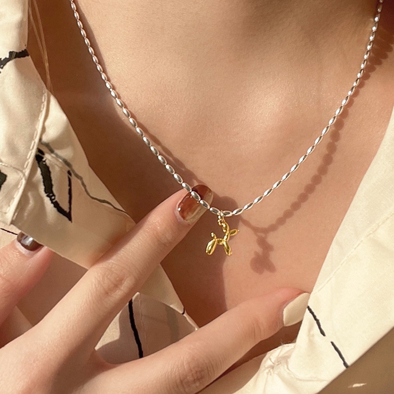 Vòng cổ hợp kim mặt hình chú chó đơn giản