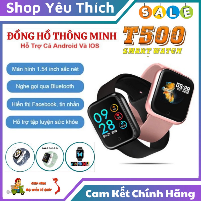 Đồng Hồ Thông Minh ⭐SALE⭐ Đồng Hồ Thông Minh T500 Series 5 nghe Gọi trực Tiếp Qua Bluetooth Cảm Biến Nhịp Tim