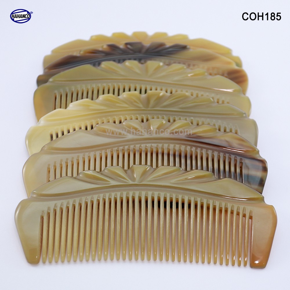 Lược sừng xuất Nhật (Size: L- 15cm) Lược múi bưởi khía đẹp nhỡ - COH185- Horn Comb of HAHANCO - Chăm sóc tóc