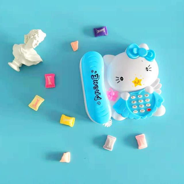 Điện thoại mèo Kitty dùng pin có đèn nhạc