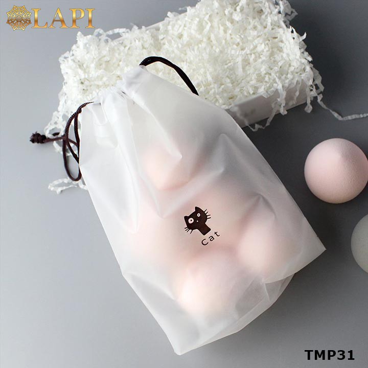 Túi dây rút đựng mỹ phẩm đồ dùng nhỏ du lịch tiện dụng không thấm nước hình chú mèo