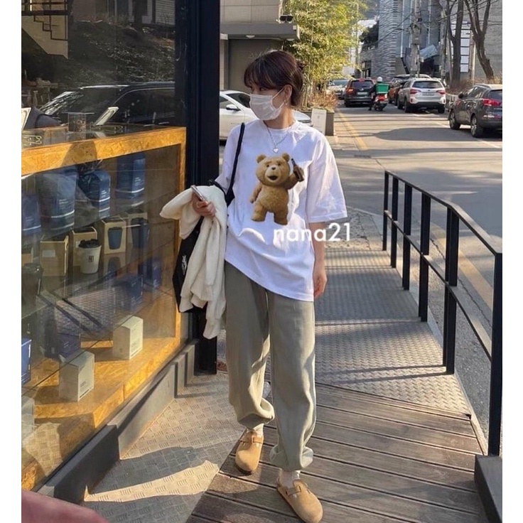 [SIEU SALE] Phông 3D chú gấu nâu Ulzzang unisex ( hàng có sẵn)
