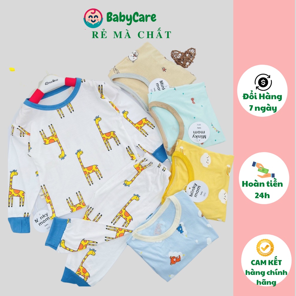 Bộ Dài Tay THUN LẠNH MINKY MOM In Hình Toàn Thân Họa Tiết hoạt hình dễ thương Hươu cho bé 5-18kg