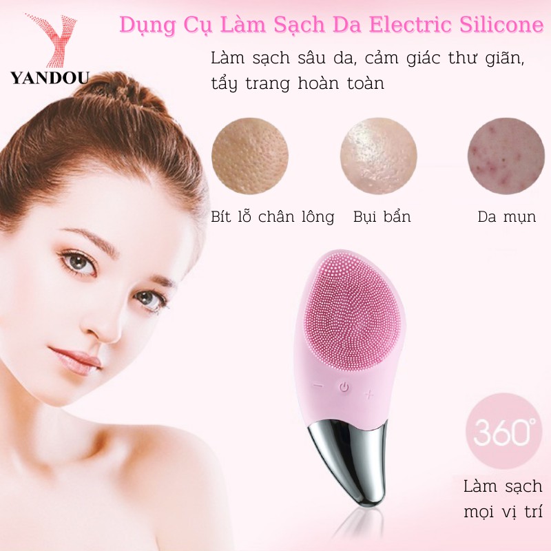 [Mã LTBAUAB15 giảm 7% đơn 99K] Máy rửa mặt Yandou BR020 rung siêu âm đa chức năng pin sạc lại