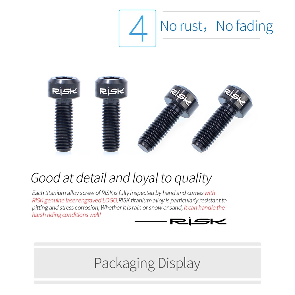 1 Bộ Ốc Vít Cố Định Cùi Đề Xe Đạp Siêu Nhẹ Bằng Hợp Kim Titan M5x14 Cho Xe Đạp MTB