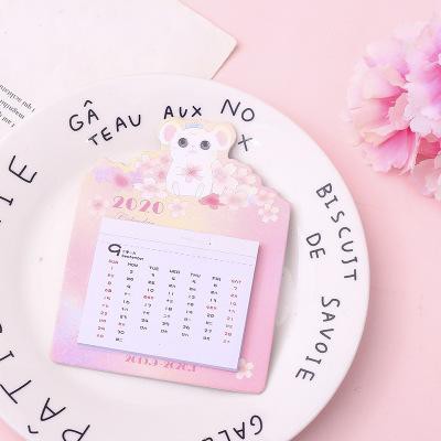 Lịch để bàn mini mèo hoa anh đào động vật cô gái L7