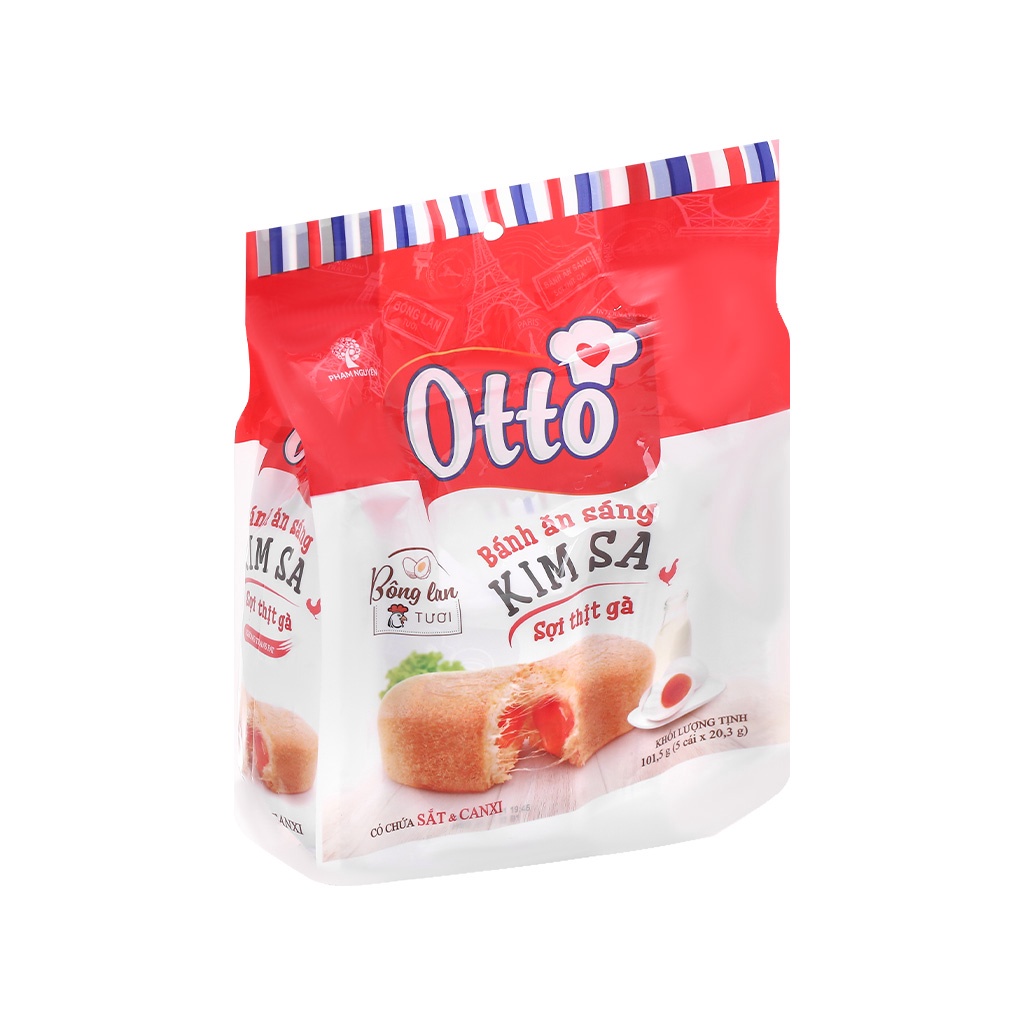 [DATE SIÊU MỚI] CHÍNH HÃNG Combo 3 Túi bánh ăn sáng sợi thịt gà kim sa - Otto 101.5g