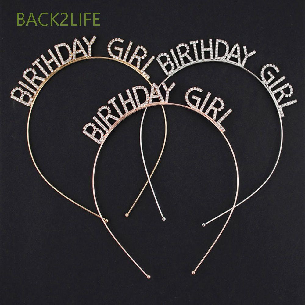 Băng đô cài tóc hình nón in chữ Happy Birthday 2LIFE phong cách Hàn Quốc cho nữ