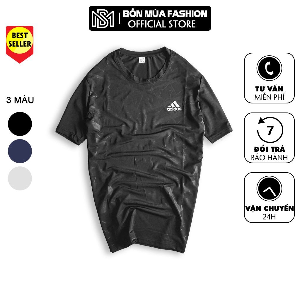 Áo Thun Nam Ngắn Tay - Áo Phông Nam Không Cổ Dập Vân Họa Tiết Đẹp 3 Màu Thời Trang, ALT005