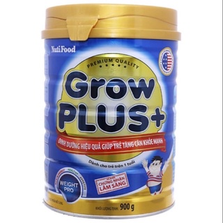 Sữa bột grow plus xanh lon 900g và 1,5kg.