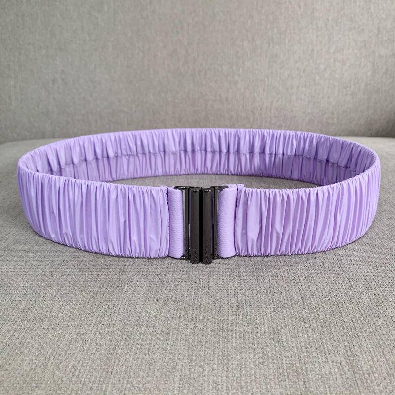 Thắt Lưng Vải Bóng Co Giãn Xếp Ly Nhiều Màu Lựa Chọn