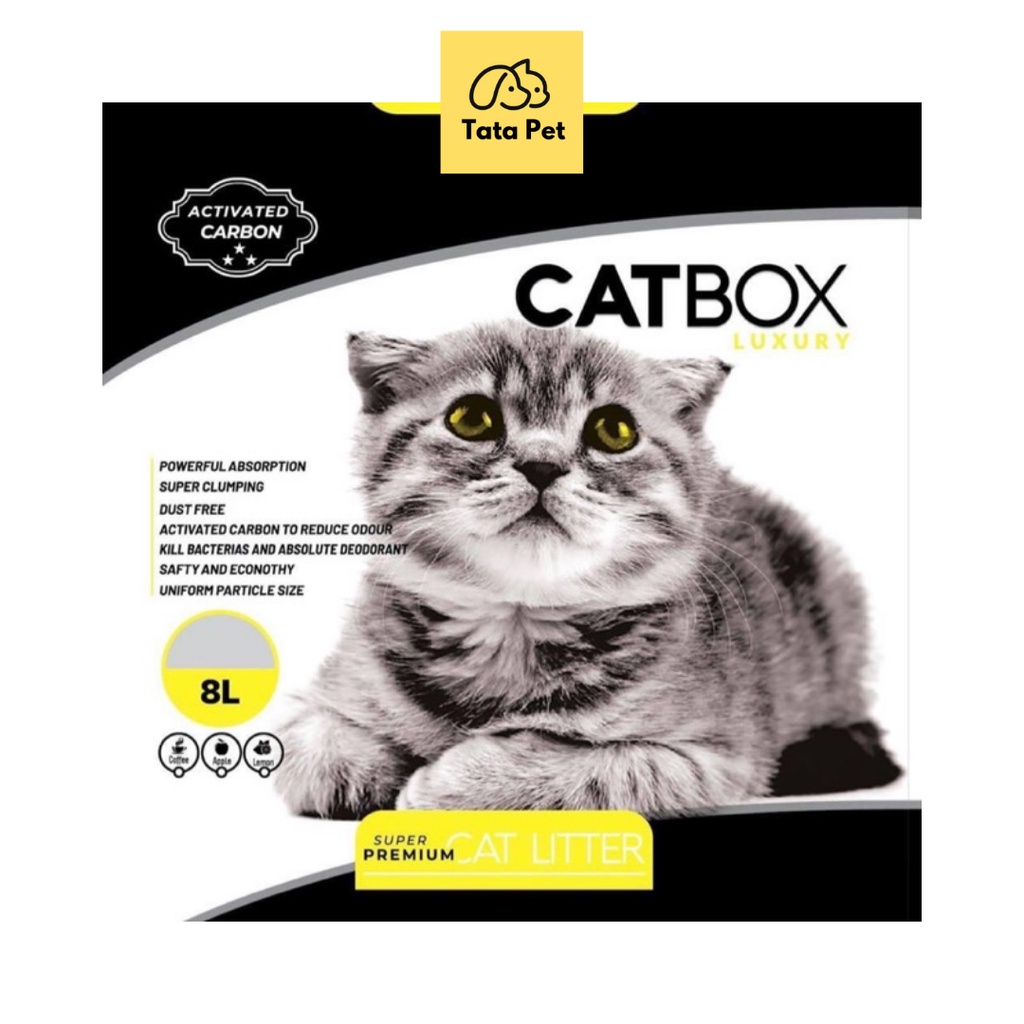 Cát vệ sinh cho mèo bổ sung than hoạt tính CATBOX túi 8L CHANH (VS2.1) TATAPET