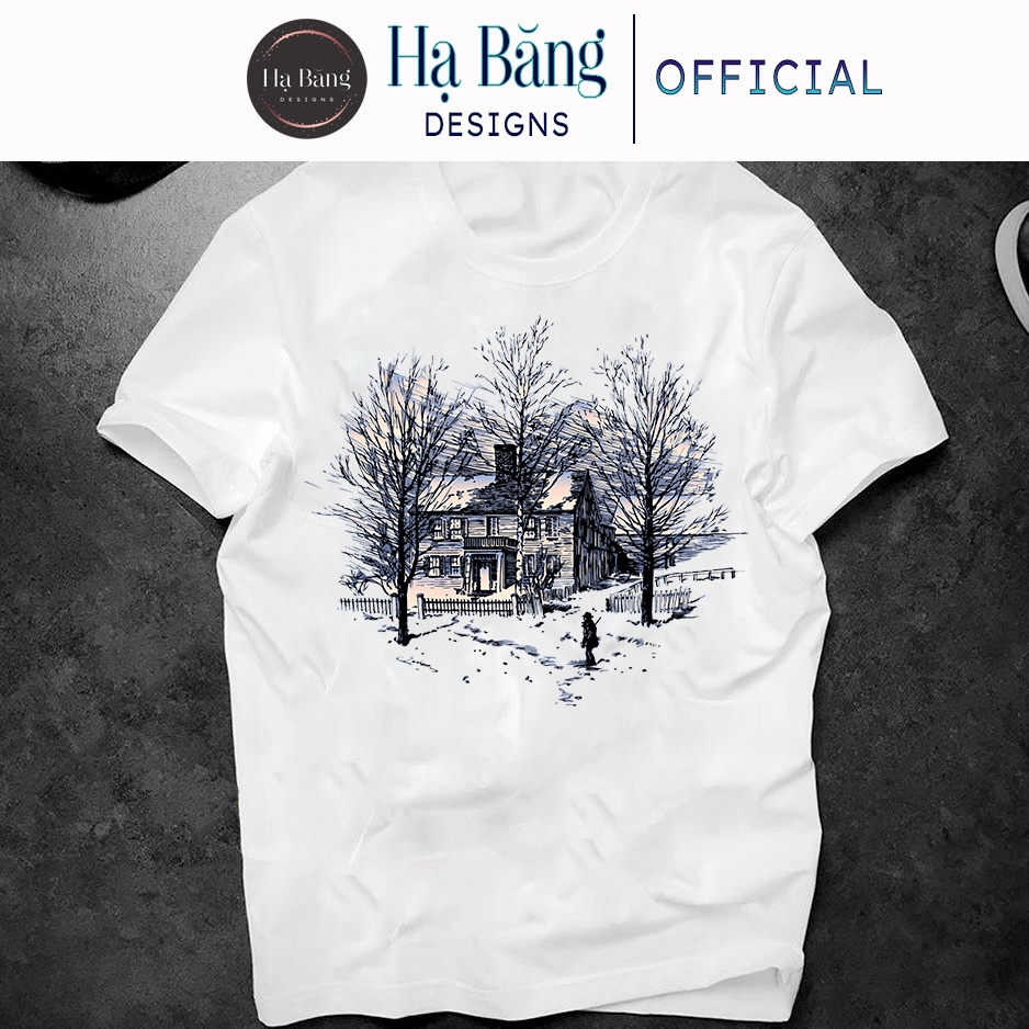 Áo Thun Nam Nữ Hạ Băng Designs Ngắn Tay Cổ Tròn Vải Cotton In Hình Họa Tiết Rừng Cây Khung Cảnh Cổ Điển