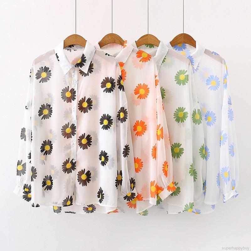 Áo Khoác Chống Nắng Tay Dài Hoạ Tiết Hoa Cúc Thời Trang Đi Biển | BigBuy360 - bigbuy360.vn