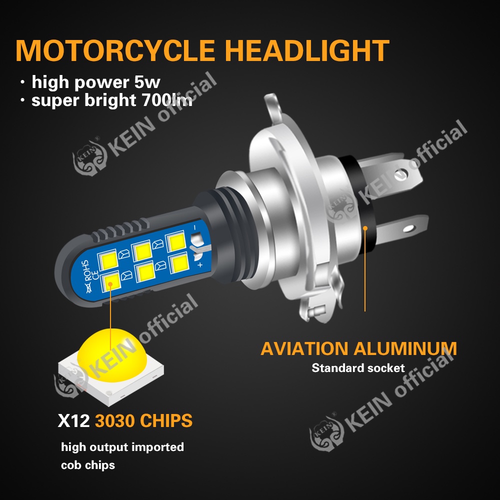 Đèn Pha H4 Led H6 BA20D P15D H6W 12V Ánh Sáng Trắng Cho Xe Máy