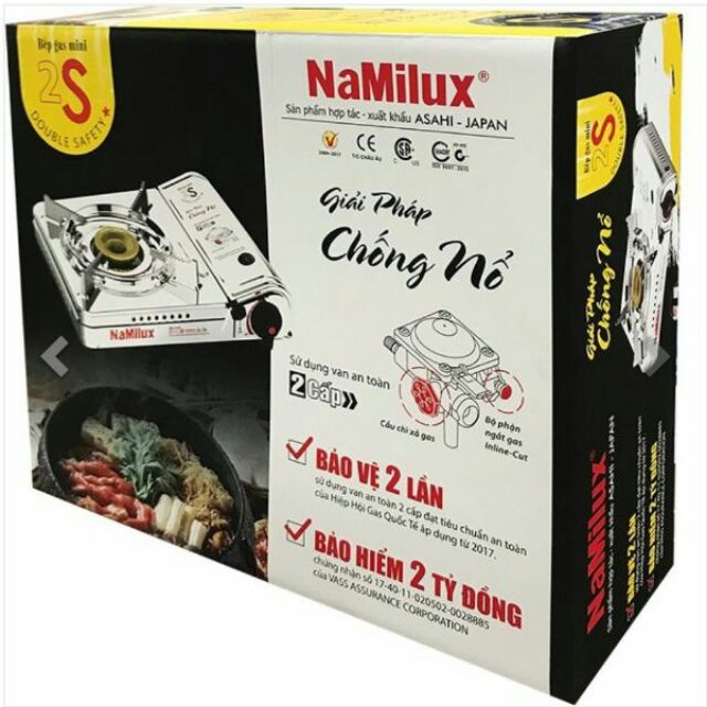 [Giá Rẻ] BẾP GAS MINI INOX NAMILUX 2S