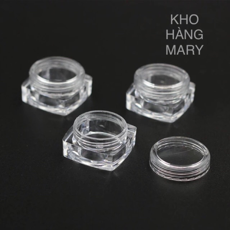 Lọ Hủ spa nắp Hồng / Xanh - Hủ nhự nhỏ 3gr/ 5gr/ 10gr trong suốt chiết Mỹ phẩm , đựng mẫu thử , đựng hạt , đựng bột