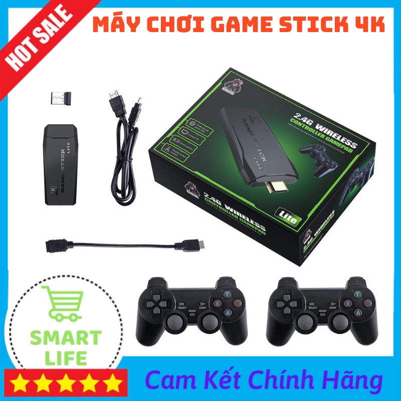 Máy Chơi Game Cầm Tay 4 Nút Kết Nối HDMI Không Dây Tích Hợp 10000 Trò Cổ Điển Mame, MD, GBA, FC, PS1,  Kèm 2 Tay Cầm